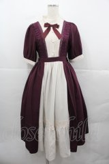 axes femme kawaii / エレガントドールワンピース M ワイン I-25-12-13-073-AX-OP-SA-ZI