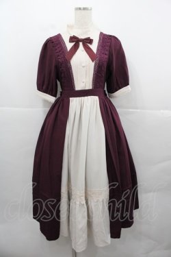 画像1: axes femme kawaii / エレガントドールワンピース M ワイン I-25-12-13-073-AX-OP-SA-ZI