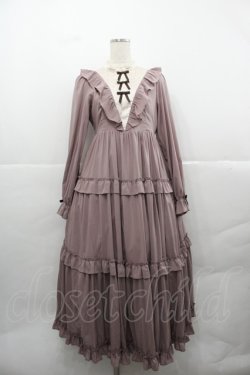 画像1: axes femme kawaii / クラシカルフリルロングワンピ  ピンク I-25-12-13-074-AX-OP-SA-ZI