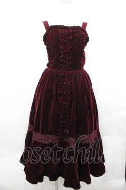 画像1: axes femme kawaii / ベルベットドールジャンスカ  ボルドー I-25-12-13-076-AX-OP-SA-ZI