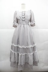 axes femme kawaii / プチリボンワンピース M グレー I-25-12-13-077-AX-OP-SA-ZI