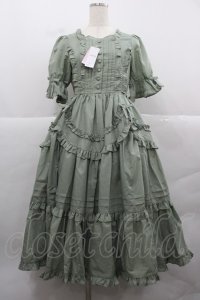 Chalmiere / フリルロングワンピース M グリーン I-25-12-13-079-LO-OP-SA-ZI