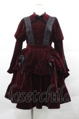axes femme kawaii / ベルベットドールワンピース  ボルドー I-25-12-13-081-AX-OP-SA-ZI