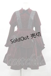 axes femme kawaii / ベルベットドールワンピース  ボルドー I-25-12-13-081-AX-OP-SA-ZI