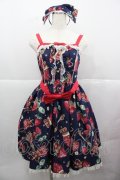 Angelic Pretty / Royal Crown Berry SpecialジャンパースカートSet  ネイビー I-25-12-13-087-AP-OP-SA-ZI