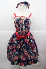 Angelic Pretty / Royal Crown Berry SpecialジャンパースカートSet  ネイビー I-25-12-13-087-AP-OP-SA-ZI