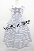 BABY,THE STARS SHINE BRIGHT / Milky Gingham Dollジャンパースカート  青チェック I-25-12-13-089-BA-OP-SA-ZI
