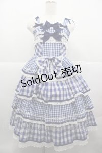 BABY,THE STARS SHINE BRIGHT / Milky Gingham Dollジャンパースカート  青チェック I-25-12-13-089-BA-OP-SA-ZI