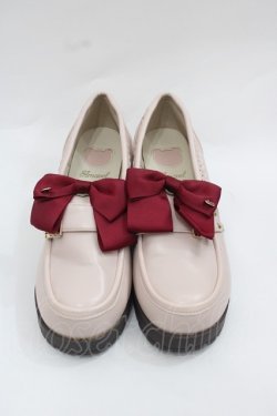 画像2: Amavel / グログランリボン付きローファーパンプス  ピンクＸボルドー I-25-12-13-001-CA-SH-SA-ZI