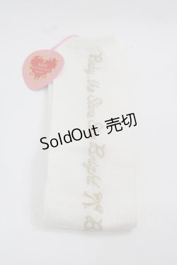 画像1: BABY,THE STARS SHINE BRIGHT / キラキラBABYロゴオーバーニーソックス  生成り I-25-12-13-009-BA-ZA-SA-ZI