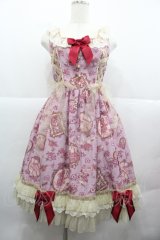 BABY,THE STARS SHINE BRIGHT / Esprit de la Belle Epoque a Paris柄Manonジャンパースカート  ピンク I-25-12-13-090-BA-OP-SA-ZI