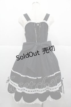 画像2: BABY,THE STARS SHINE BRIGHT / リボンスカラップジャンパースカート  黒Ｘ白 I-25-12-13-091-BA-OP-SA-ZI