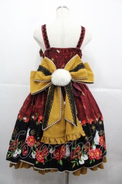 画像2: metamorphose / 風花のゆきうさぎプリーツジャンパースカート 1 赤 I-25-12-13-094-ME-OP-SA-ZI