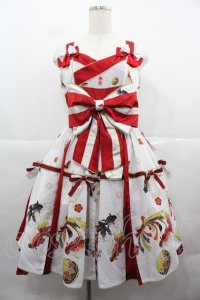 metamorphose / 乙女の白昼夢タックジャンパースカート  白 I-25-12-13-096-ME-OP-SA-ZI