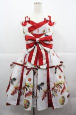 画像1: metamorphose / 乙女の白昼夢タックジャンパースカート  白 I-25-12-13-096-ME-OP-SA-ZI (1)