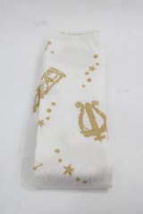 BABY,THE STARS SHINE BRIGHT / 天体のHarmonia 天使の如く歌う星界の旋律 柄オーバーニーソックス  白Ｘゴールド I-25-12-13-010-BA-ZA-SA-ZI