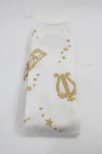 BABY,THE STARS SHINE BRIGHT / 天体のHarmonia 天使の如く歌う星界の旋律 柄オーバーニーソックス  白Ｘゴールド I-25-12-13-010-BA-ZA-SA-ZI