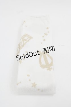 画像1: BABY,THE STARS SHINE BRIGHT / 天体のHarmonia 天使の如く歌う星界の旋律 柄オーバーニーソックス  白Ｘゴールド I-25-12-13-010-BA-ZA-SA-ZI