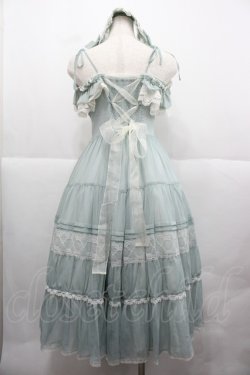 画像2: Chris house lolita(海外ロリータブランド) / ラメストライプ&レースジャンパースカート M ミント I-25-12-13-098-LO-OP-SA-ZI