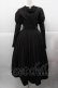 画像1: Faeriesdaffodil(海外ロリータブランド) / パールビジューフリルブローチ付きストライプ長袖ワンピース S 黒Ｘブラウン I-25-12-13-100-LO-OP-SA-ZI (1)