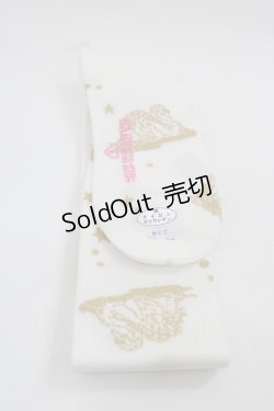 画像2: BABY,THE STARS SHINE BRIGHT / 天体のHarmonia 天使の如く歌う星界の旋律 柄オーバーニーソックス  白Ｘゴールド I-25-12-13-010-BA-ZA-SA-ZI