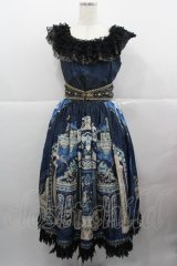 MISS POINT（海外ロリータブランド） / Twilight エジプト風プリントジャンパースカートセット  ネイビーＸ黒 I-25-12-13-103-LO-OP-SA-ZI