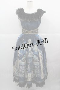 MISS POINT（海外ロリータブランド） / Twilight エジプト風プリントジャンパースカートセット  ネイビーＸ黒 I-25-12-13-103-LO-OP-SA-ZI