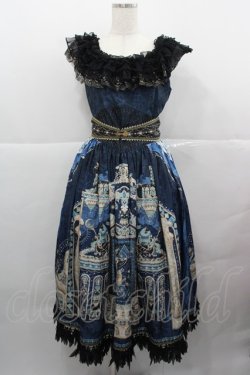 画像1: MISS POINT（海外ロリータブランド） / Twilight エジプト風プリントジャンパースカートセット  ネイビーＸ黒 I-25-12-13-103-LO-OP-SA-ZI