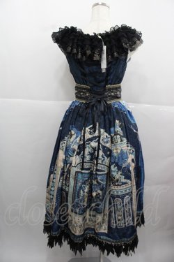 画像2: MISS POINT（海外ロリータブランド） / Twilight エジプト風プリントジャンパースカートセット  ネイビーＸ黒 I-25-12-13-103-LO-OP-SA-ZI