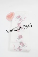 BABY,THE STARS SHINE BRIGHT / Juno’s Bouquet 乙女の誓い 柄オーバーニーソックス  白 I-25-12-13-011-BA-ZA-SA-ZI