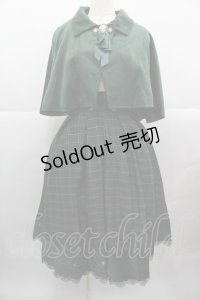 ZeeYe Studio(海外ロリータブランド) / タータンチェックナポレオンジャンパースカート&ケープセット  グリーン I-25-12-13-105-LO-OP-SA-ZI