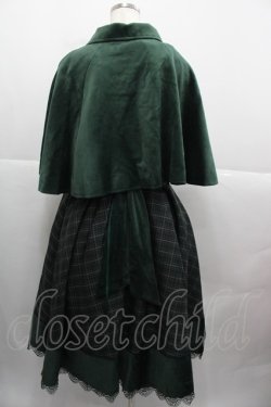 画像2: ZeeYe Studio(海外ロリータブランド) / タータンチェックナポレオンジャンパースカート&ケープセット  グリーン I-25-12-13-105-LO-OP-SA-ZI