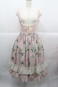 MISS POINT（海外ロリータブランド） / フラワー花瓶柄ジャンパースカート S ピンク I-25-12-13-106-LO-OP-SA-ZI