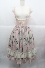 画像1: MISS POINT（海外ロリータブランド） / フラワー花瓶柄ジャンパースカート S ピンク I-25-12-13-106-LO-OP-SA-ZI (1)