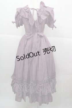 画像2: BITTERSWEET(海外ロリータブランド) / ウエストパール半袖ワンピース S パープルＸ白 I-25-12-13-109-LO-OP-SA-ZI