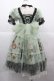 画像2: Reddit(海外ロリータブランド) / Dollフラワー柄半袖ワンピースセット S 緑ｘ黒 I-25-12-13-110-LO-OP-SA-ZI (2)