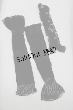 画像3: Reddit(海外ロリータブランド) / Dollフラワー柄半袖ワンピースセット S 緑ｘ黒 I-25-12-13-110-LO-OP-SA-ZI