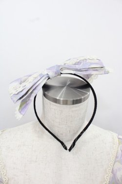 画像2: MISS POINT（海外ロリータブランド） / チューリップ総柄半袖ワンピース&リボンカチューシャセット M ラベンダーＸグリーン I-25-12-13-114-LO-OP-SA-ZI