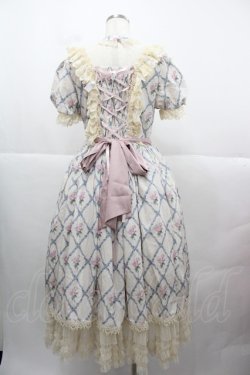 画像2: Mademoieselle Pearl（海外ロリータブランド） / フラワーリボンブーケ柄ジャンパースカートセット  青 I-25-12-13-116-LO-OP-SA-ZI