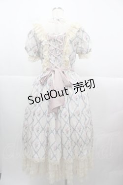 画像2: Mademoieselle Pearl（海外ロリータブランド） / フラワーリボンブーケ柄ジャンパースカートセット  青 I-25-12-13-116-LO-OP-SA-ZI