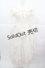 Alice Girl（海外ロリータブランド） / 薔薇リボン刺繍レース半袖ワンピースセット S 生成り I-25-12-13-120-LO-TO-SA-ZI