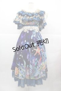 Triple fortune / セイレーンワンピース  黒Ｘ紫 I-25-12-13-122-EL-OP-SA-ZI