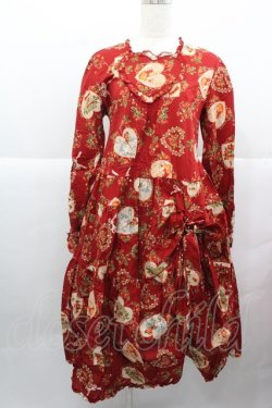 画像1: PINK HOUSE / Rambling Heartsプリントミディワンピース  赤 I-25-12-13-124-LO-OP-SA-ZI