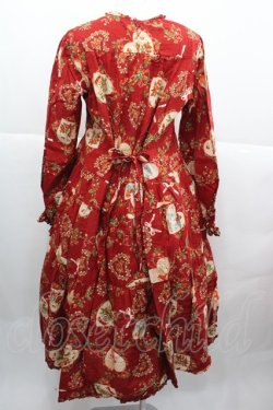 画像2: PINK HOUSE / Rambling Heartsプリントミディワンピース  赤 I-25-12-13-124-LO-OP-SA-ZI