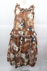 画像1: PINK HOUSE / TEDDY'S MEMORIESミディワンピース  ブラウン I-25-12-13-125-LO-OP-SA-ZI (1)