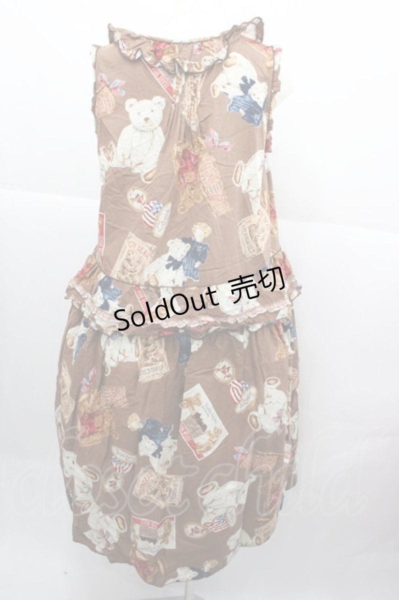 画像2: PINK HOUSE / TEDDY'S MEMORIESミディワンピース  ブラウン I-25-12-13-125-LO-OP-SA-ZI (2)
