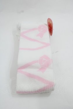 画像2: BABY,THE STARS SHINE BRIGHT / レースアップリボンタイツ  白Ｘピンク I-25-12-13-017-BA-ZA-SA-ZI