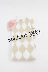 BABY,THE STARS SHINE BRIGHT / BABYダイヤ柄ラメオーバーニーソックス  白Ｘゴールド I-25-12-13-019-BA-AC-SA-ZI