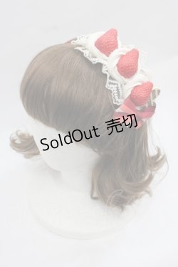 画像1: XEXEN-HAUS'S GALLERY / ホイップストロベリーカチューシャ  白Ｘ赤 I-25-12-13-022-LO-AC-SA-ZI