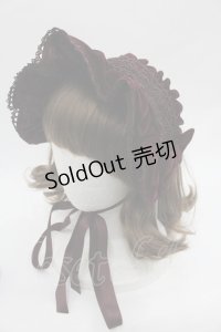 axes femme kawaii / ベルベットドールハーフボンネット  ワイン I-25-12-13-023-AX-AC-SA-ZI